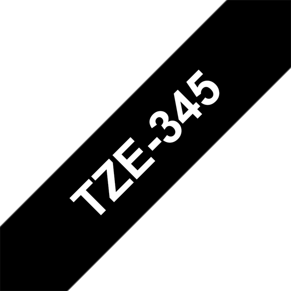 BROTHER szalag TZe-345, Fekete alapon Fehér, Laminált, 18mm  0.7", 8 méter (TZE345)