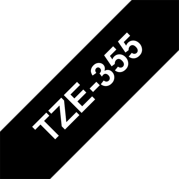 BROTHER szalag TZe-355, Fekete alapon Fehér, Laminált, 24mm  0.94", 8 méter (TZE355)
