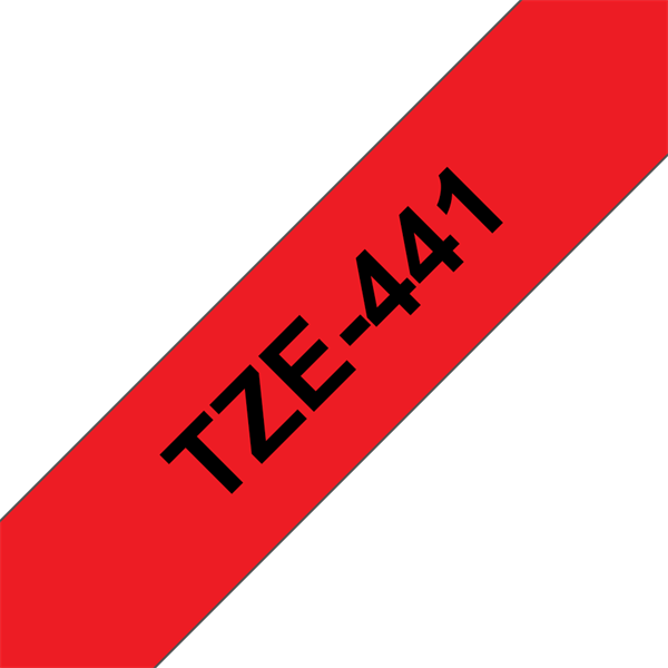 BROTHER szalag TZe-441, Piros alapon Fekete, Laminált, 18mm  0.7", 8 méter (TZE441)