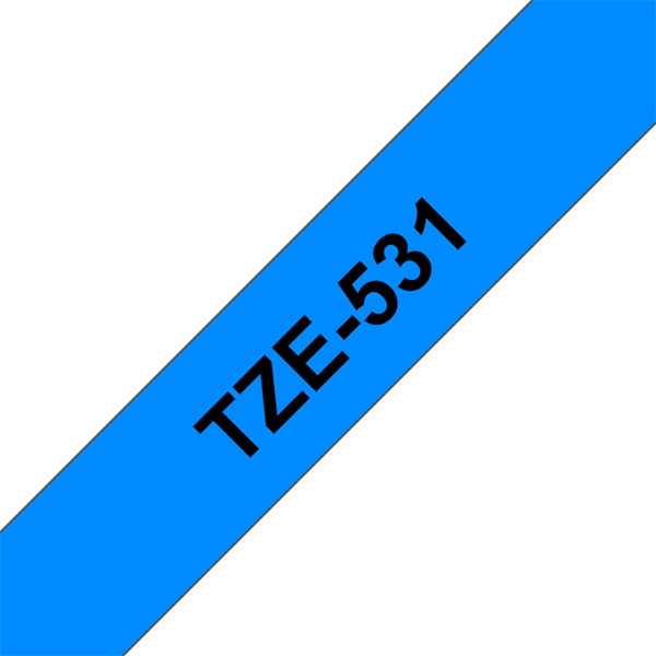 BROTHER szalag TZe-531, Kék alapon Fekete, Laminált, 12mm  0.47", 8 méter (TZE531)