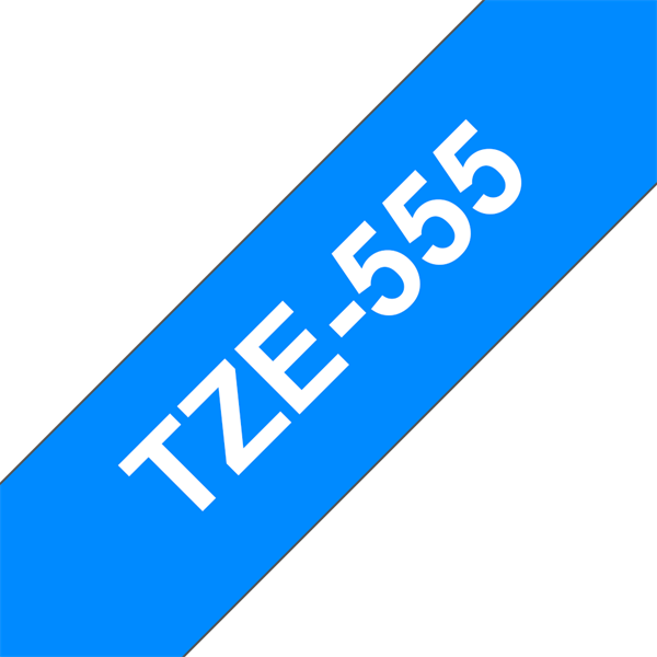 BROTHER szalag TZe-555, Kék alapon Fehér, Laminált, 24mm  0.94", 8 méter (TZE555)