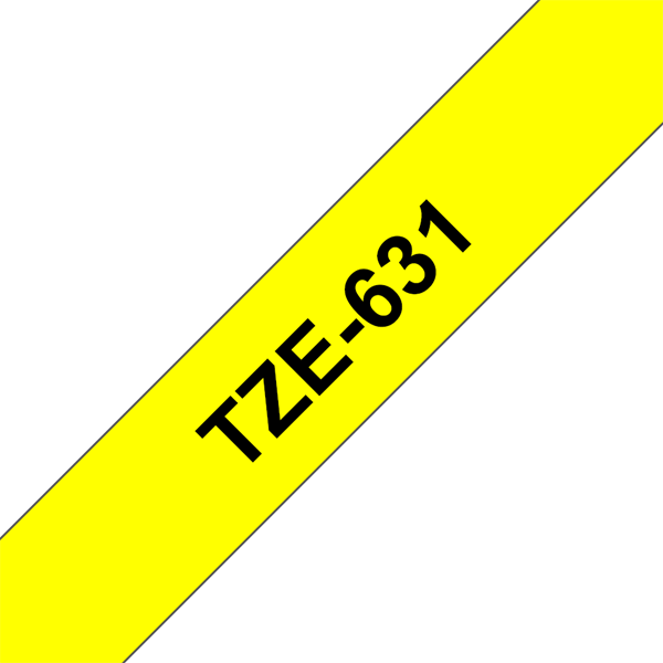 BROTHER szalag TZe-631, Sárga alapon Fekete, Laminált, 12mm  0.47", 8 méter (TZE631)