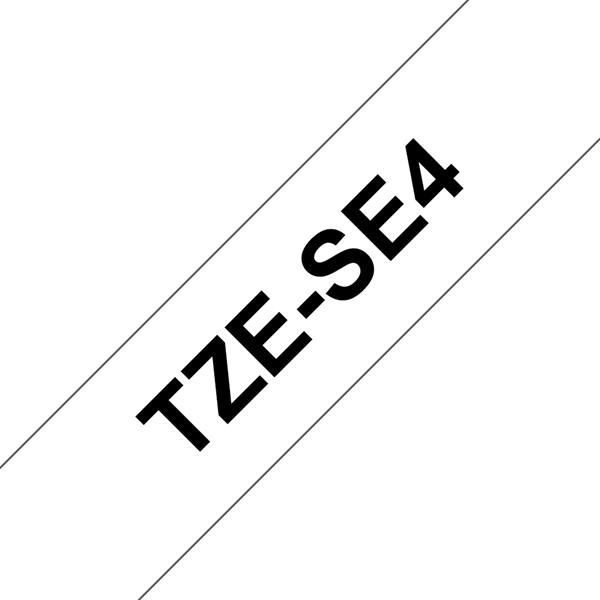 BROTHER szalag TZe-SE4, Fehér alapon Fekete, Biztonsági szalag, 18mm  0.7", 8 méter (TZESE4)