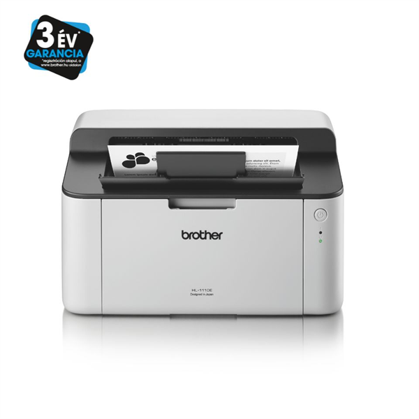 BROTHER Lézernyomtató HL-1110E, A4, mono, 20 lap/perc, USB, manuál duplex, 2400x600dpi, 1MB, szürke (HL1110EYJ1)