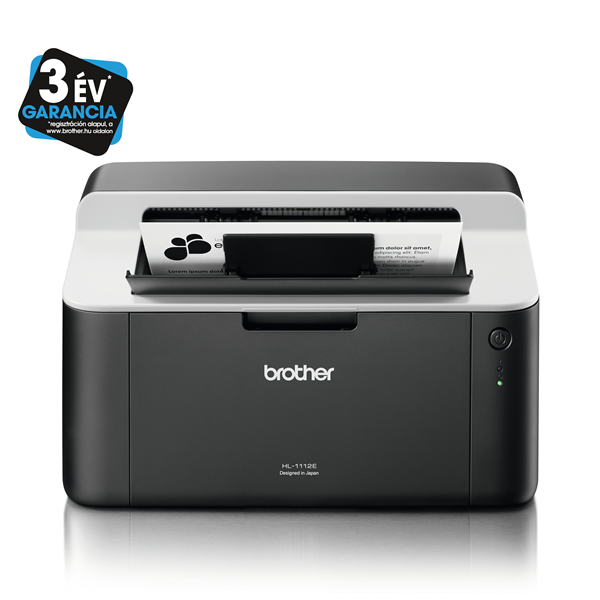 BROTHER Lézernyomtató HL-1112E, A4, mono, 20 lap/perc, USB, manuál duplex, 2400x600dpi, 1MB, fekete (HL1112EYJ1)