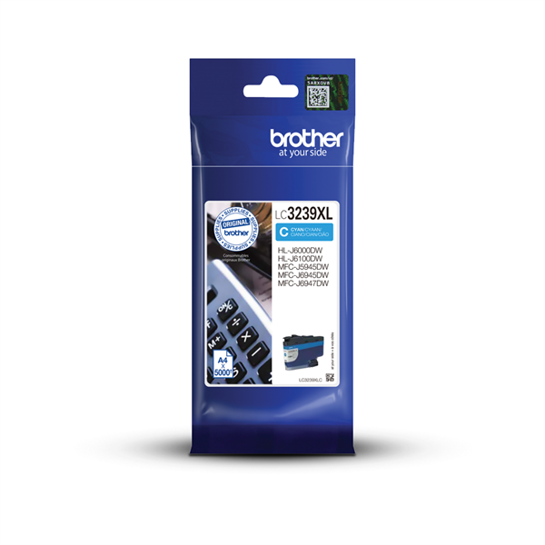 BROTHER Tintapatron LC3239XLC, Szuper nagy töltetű - 5000 oldal, Cián (LC3239XLC)