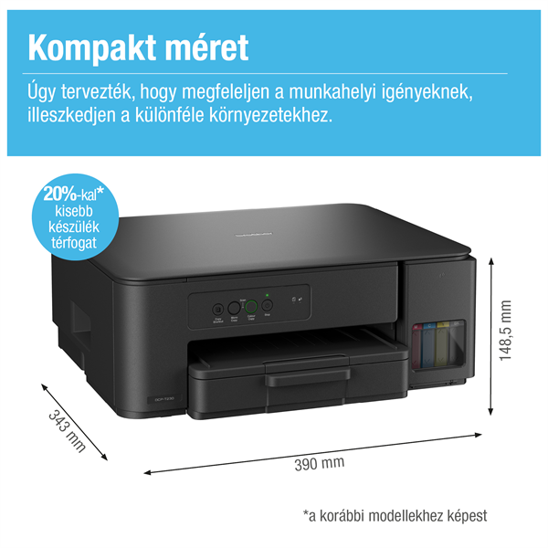 BROTHER Tintasugaras MFP NY/M/S DCP-T230W, színes, 16 lap/perc, USB, 6000x1200dpi,  manuál duplex, 64MB (DCPT230YJ1)