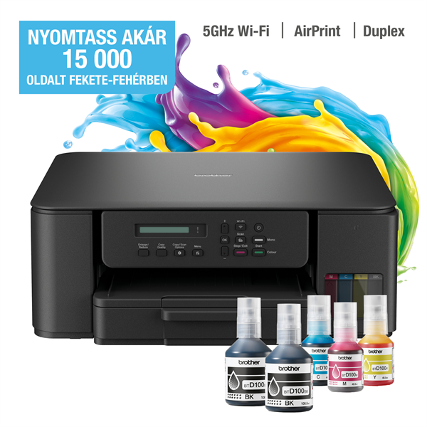 BROTHER Tintasugaras MFP NY/M/S DCP-T530W, A4, színes, 16 lap/perc, WiFi/USB, 6000x1200dpi, duplex, 128MB (DCPT530DWYJ1)