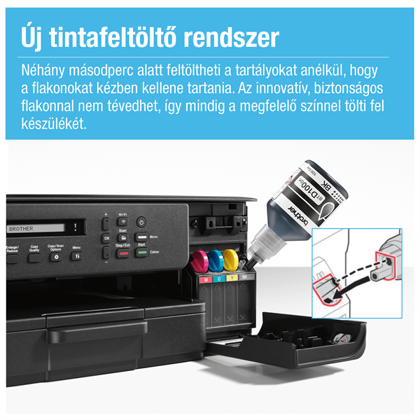 BROTHER Tintasugaras MFP NY/M/S DCP-T530W, A4, színes, 16 lap/perc, WiFi/USB, 6000x1200dpi, duplex, 128MB (DCPT530DWYJ1)