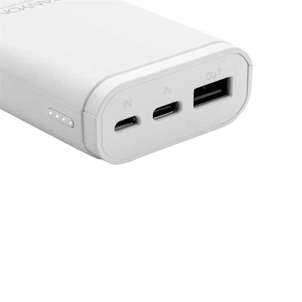 CANYON Powerbank, 10000mAh, USB-C/microUSB Input, 1xUSB Output, 5V-2,1A, fehér - CNE-CPB010W (CNE-CPB010W)