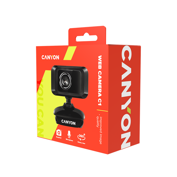 CANYON Webkamera, 0,3MP, USB2.0, Forgatható, fekete - CNE-CWC1 (CNE-CWC1)