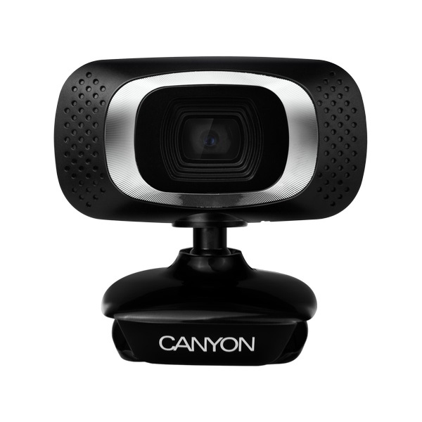 CANYON Webkamera, 1MP, HD 720p, USB2.0, Forgatható, fekete-ezüst - CNE-CWC3N (CNE-CWC3N)