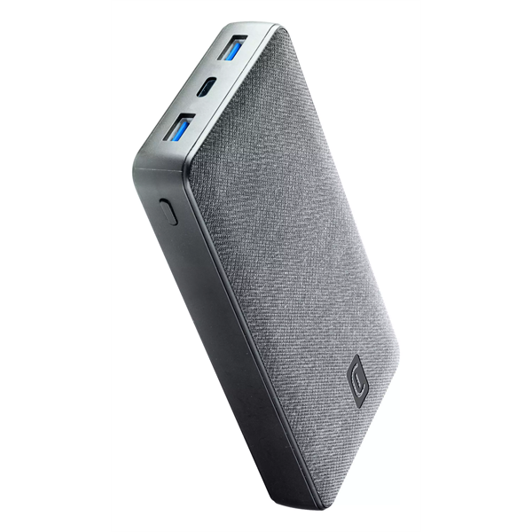 CELLULARLINE Shade Laptop 20000 (Portable 20,000mAh charger for LAPTOP and TABLET with fabric cover), Dark Grey (PBSHADEIT20000D)