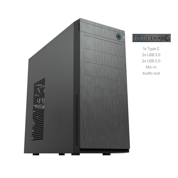 CHIEFTEC Ház Elox, ATX, Tápegység nélkül, Fekete (HC-10B-OP)