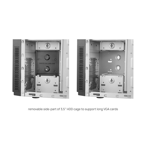 CHIEFTEC Ház ELOX HC-10B-OP ATX, Tápegység nélkül, fekete (HC-10B-OP)