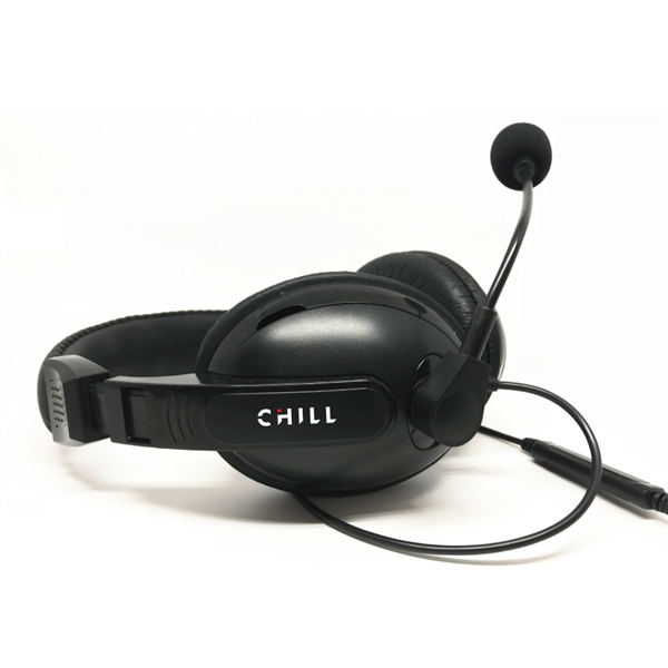 CHILL SZTEREO USB HEADSET, fekete, 2m-es kábel, ki-be kapcsolható mikrofon (CH001)