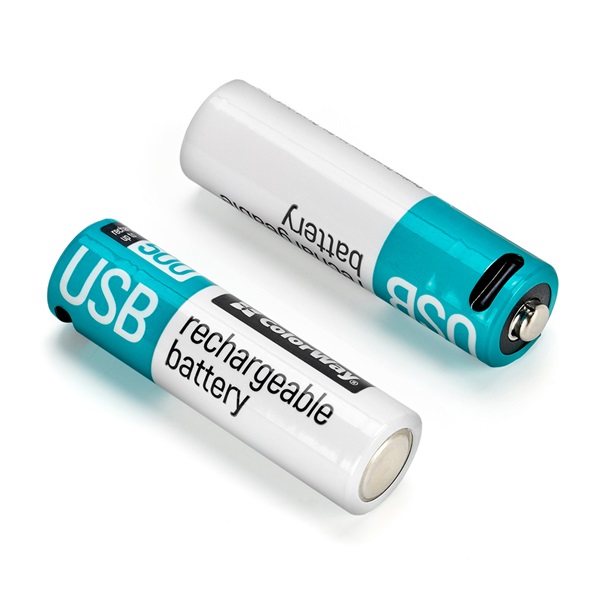 COLORWAY AA újratölhető elem, USB-C 2200 mAh 1.5B (Li-Polymer) (2pc.) (CW-UBAA-10) (CW-UBAA-10)