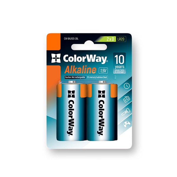 COLORWAY D/LR20 alkáli elem, (2 darab) (CW-BALR20-2BL)