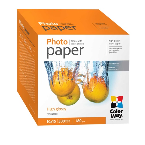 COLORWAY Fotópapír, magasfényű (high glossy), 180 g/m2, 10x15, 500 lap (PG1805004R)