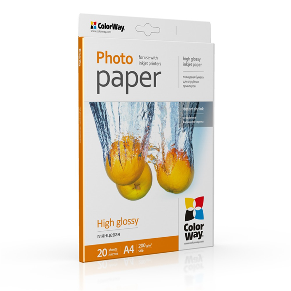 COLORWAY Fotópapír, magasfényű (high glossy), 200 g/m2, A4, 20 lap (PG200020A4)