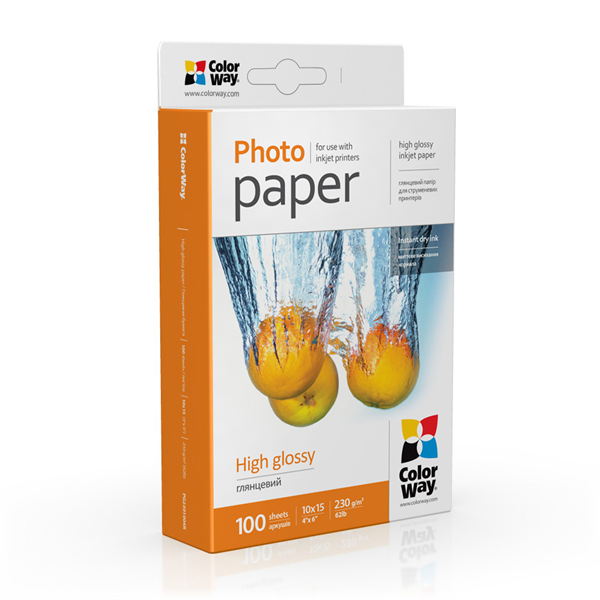 COLORWAY Fotópapír, magasfényű (high glossy), 230 g/m2, 10x15, 100 lap (PG2301004R)
