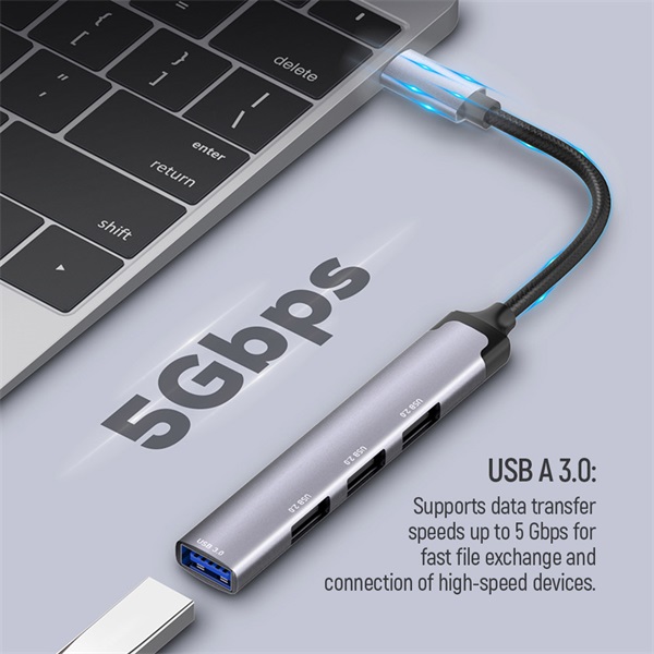 COLORWAY USB-elosztó CW-HUB04, USB-C 4-B-1 USB2.0X3/USB3.0 (CW-HUB04)