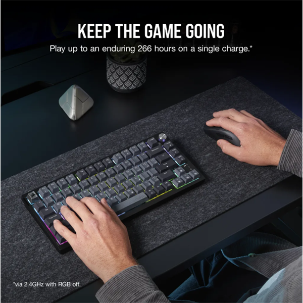 CORSAIR Vezeték Nélküli Billentyűzet Gaming, K65 PLUS 75%, Mechanikus, MLX Red switch, US, fekete (CH-91D401L-NA)