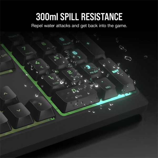 CORSAIR Vezetékes Billentyűzet Gaming, K55 CORE RGB, Médiavezérlő gombok, Cseppálló, US, fekete (CH-9226C65-NA)