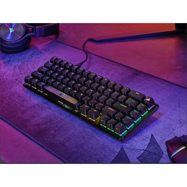 CORSAIR Vezetékes Billentyűzet Gaming, K65 PRO MINI RGB 65%, Optical-Mechanical, US, szürke (CH-91A401A-NA)