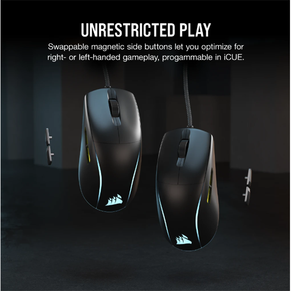 CORSAIR Vezetékes Egér Gaming, M75 RGB, Ultra-könnyű, RGB Világítás, 26000dpi, fekete (CH-930D010-EU)