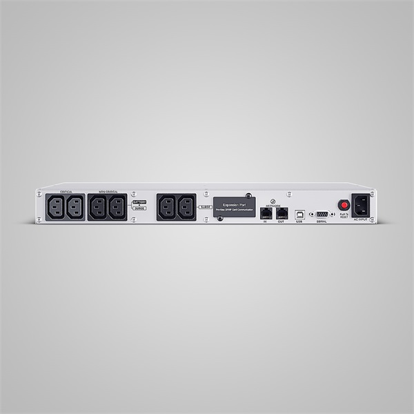 CYBERPOWER UPS, 6xC13,1xUSB 1500VA 900W Aktív PFC,tiszta színuszos szünetmentes,LINE-INTERAKTÍV, AVR,színes LCD, 1U rack (CP1500EIPFCRM1U)