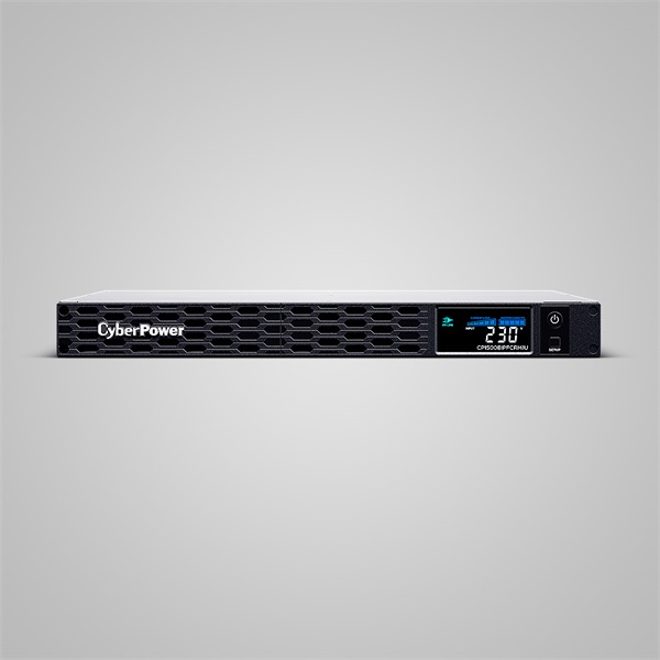 CYBERPOWER UPS, 6xC13,1xUSB 1500VA 900W Aktív PFC,tiszta színuszos szünetmentes,LINE-INTERAKTÍV, AVR,színes LCD, 1U rack (CP1500EIPFCRM1U)