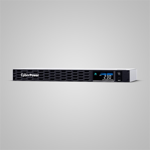 CYBERPOWER UPS, 6xC13,1xUSB 700VA 420W Aktív PFC,tiszta színuszos szünetmentes,LINE-INTERAKTÍV, AVR,színes LCD, 1U rack (CP700EIPFCRM1U)