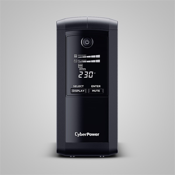 CYBERPOWER UPS, VP1000EILCD, (6xIEC C13) 1000VA 550W 230V szünetmentes tápegység + USB LINE-INTERACTIVE (VP1000EILCD)