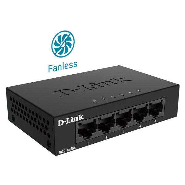 D-LINK Switch 5x1000Mbps Fémházas Asztali, DGS-105GL/E (DGS-105GL/E)