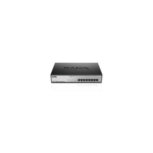 D-LINK Switch 8x1000Mbps (8xPOE) Fémházas Asztali Rackes, DGS-1008MP (DGS-1008MP)