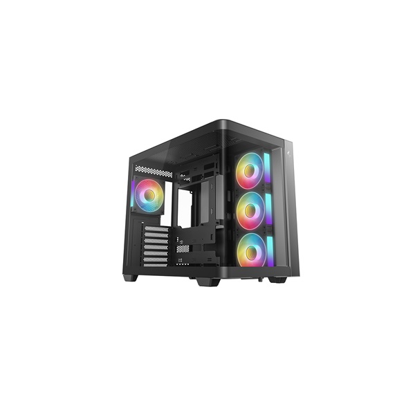 DEEPCOOL Ház ATX CG530U 4F, Tápegység nélkül, fekete, Üvegfalú (R-CG530U-BKAGA4-G)