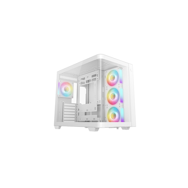 DEEPCOOL Ház ATX CG530U 4F WH, Tápegység nélkül, fehér, Üvegfalú (R-CG530U-WHAGA4-G)