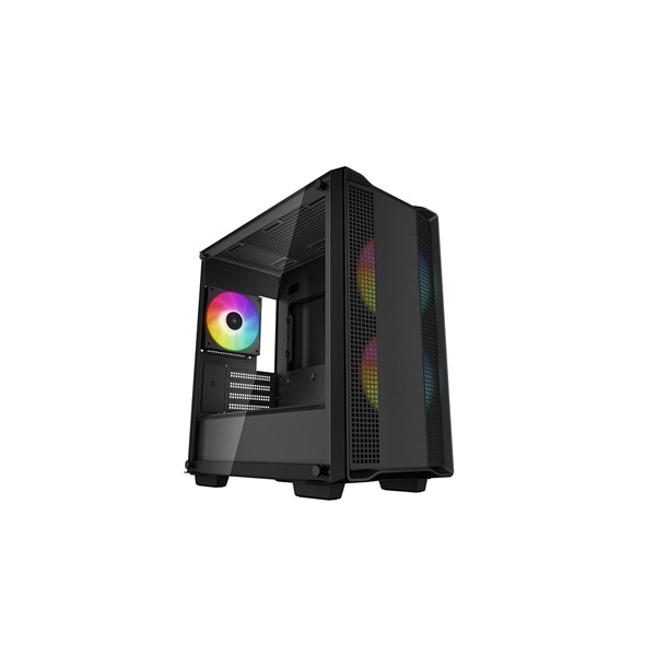 DEEPCOOL Ház Micro ATX CC360 ARGB Tápegység nélkül, Fekete Üvegfalú (R-CC360-BKAPM3-G-1)