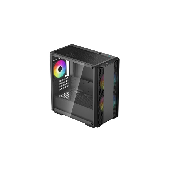 DEEPCOOL Ház Micro ATX CC360 ARGB Tápegység nélkül, Fekete Üvegfalú (R-CC360-BKAPM3-G-1)