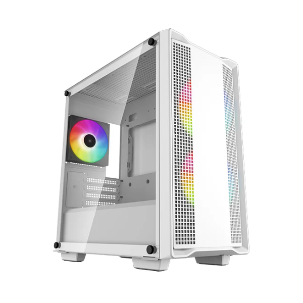 DEEPCOOL Ház Mini-ITX/Micro-ATX CC360 WH ARGB Tápegység nélkül, Fehér Üvegfalú (R-CC360-WHAPM3-G-1)