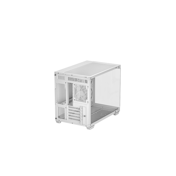 DEEPCOOL Ház Micro ATX CG330 3F WH, Tápegység nélkül, Fehér, Üvegfalú (R-CG330-WHNGM3-G)