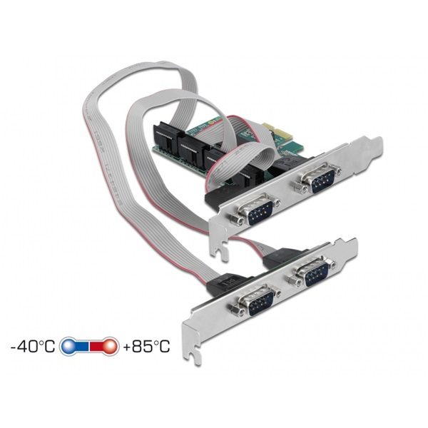 DELOCK PCI-E Bővítőkártya 4x Soros RS-232 port (90410)