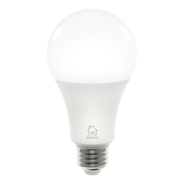 DELTACO SMART HOME SH-LE27CCTC LED izzó, E27, 9W, WIFI, TUYA, szabályozható, 2700K-6500K (SH-LE27CCTC)