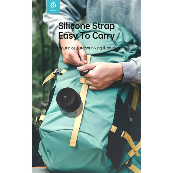 DEVIA VEZETÉK NÉLKÜLI BLUETOOTH HANGSZÓRÓ - KINTONE SERIES MINI WATERPROOFLANYARD SPEAKER - SZÜRKE (ST364204)