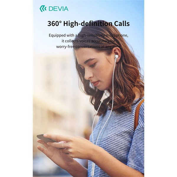 Devia Smart Series M1 Metal In-Ear sztereó fülhallgató - USB-C (Type-C), ezüst (ST108783)