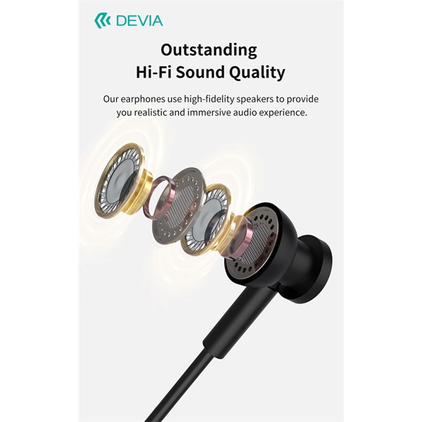 Devia Smart Series M1 Metal In-Ear sztereó fülhallgató - USB-C (Type-C), fekete (ST108776)