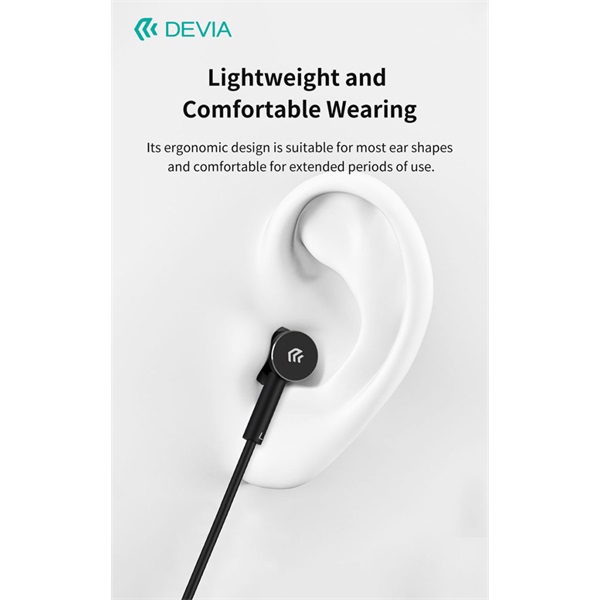 Devia Smart Series M2 Metal In-Ear sztereó fülhallgató - USB-C (Type-C), fekete (ST108790)