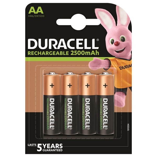 DURACELL 4db AA 2500 újratölthető elem (5000394057203)