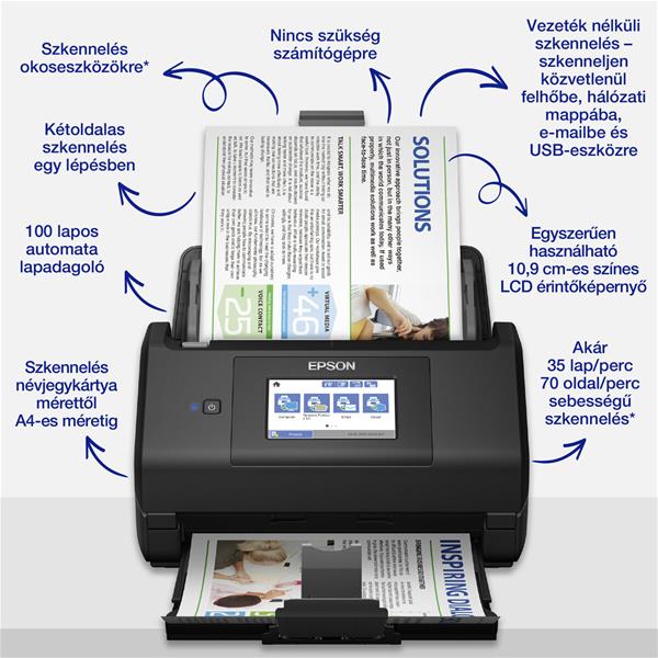 EPSON Docuscanner - WorkForce ES-580W (A4, 600 DPI, 35 lap/perc, USB/WiFi) (B11B258401)